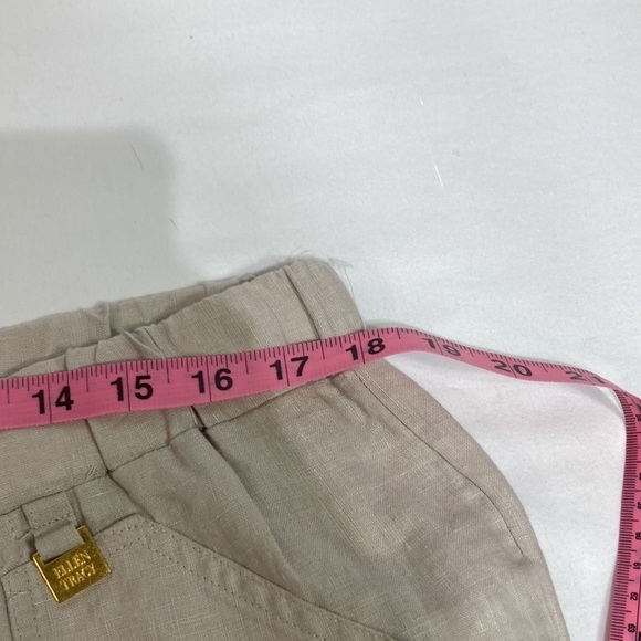 Ellen Tracy Linen Capris beige size Large - Picture 11 of 11